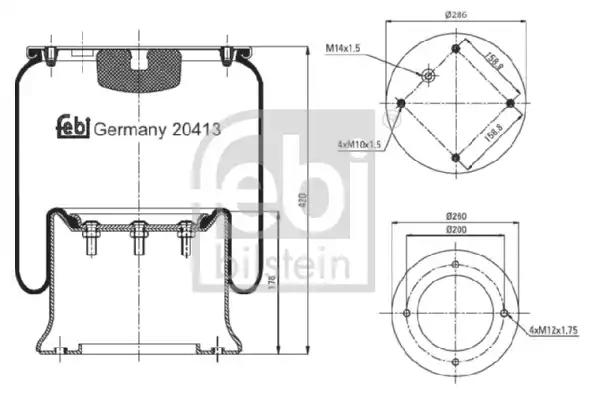Балон пневматичної ресори, пневматична підвіска 20413 FEBI