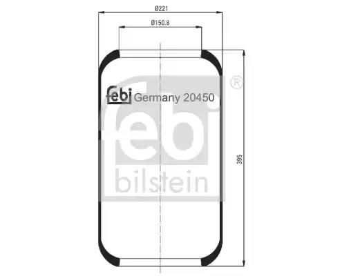 Балон пневматичної ресори, пневматична підвіска 20450 FEBI