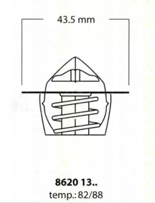 Термостат, охолоджувальна рідина 86201388 TRISCAN