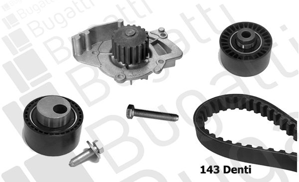 Pasek rozrzľdu zestaw citroen jumper 02 [+] pompa wody 2.2 hdi KBU7409D BUGATTI