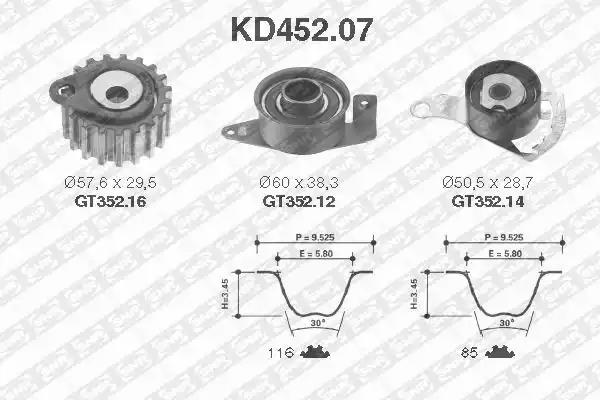 Комплект зубчастих ременів KD45207 SNR NTN