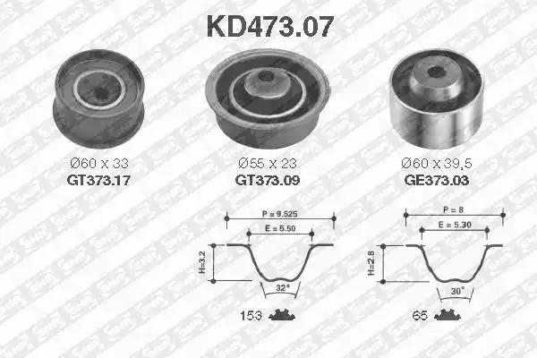 Комплект зубчастих ременів KD47307 SNR NTN