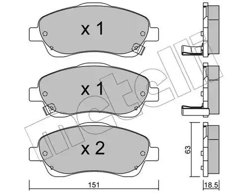 Комплект гальмівних колодок дискових 2204500 METELLI