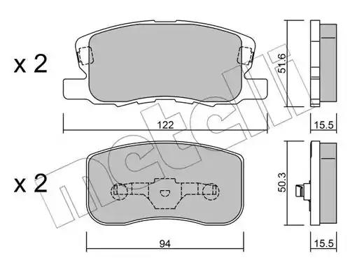Комплект гальмівних колодок дискових 2209400 METELLI