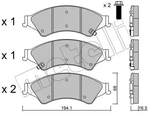 Комплект гальмівних колодок дискових 2209710 METELLI