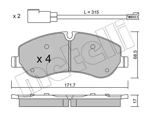 Комплект гальмівних колодок дискових 2209900 METELLI