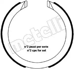 Комплект гальмівних колодок, стоянкове гальмо 530483 METELLI