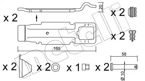 Ремкомплект колодок гальмівних KIT017 METELLI