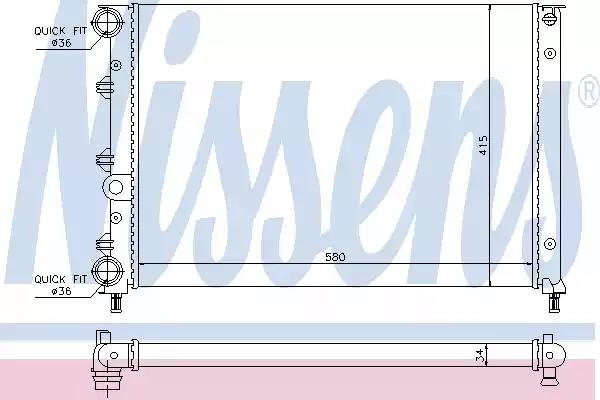 Nissens alfa romeo радіатор системи охолодження двигуна 147 1.6 01-... 60052 NISSENS