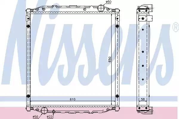 Радіатор системи охолодження 62876A NISSENS