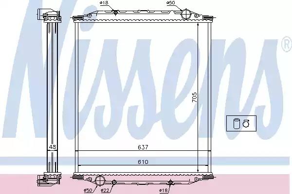Радіатор, система охолодження двигуна 628790 NISSENS