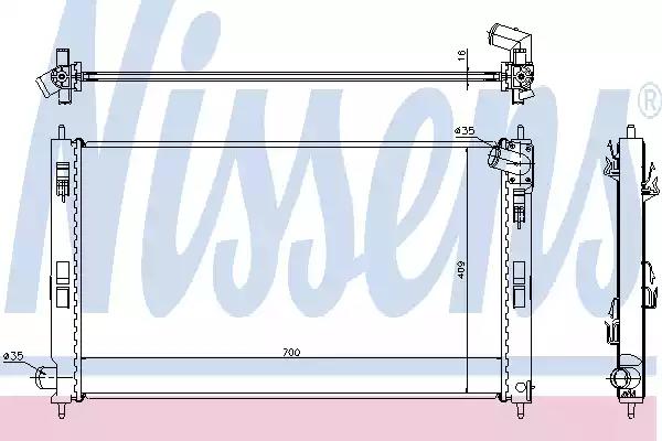 Радіатор охолодження двигуна crosser/lancer/outlander/4008 2.0i/1.5i/1.6i... 628952 NISSENS