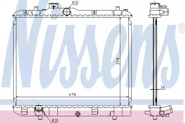 Радиатор охлаждение двигателя 630707 NISSENS