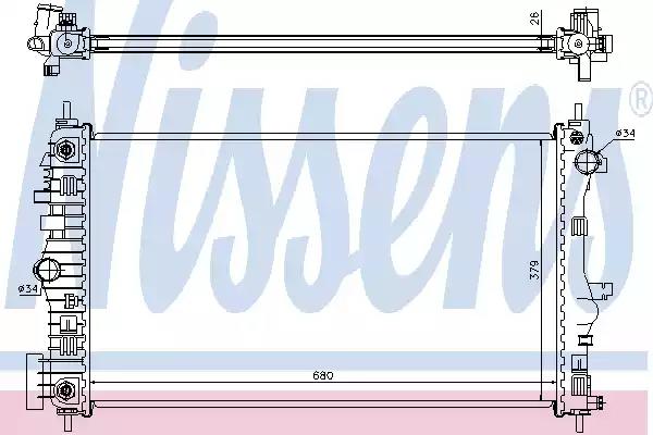 Радіатор, система охолодження двигуна 630715 NISSENS