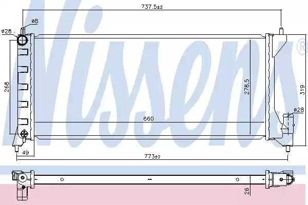 Радиатор охлаждение двигателя 630749 NISSENS