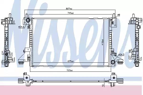 Радіатор охолодження двигуна 630766 NISSENS