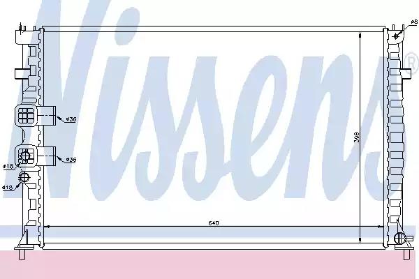 Радіатор, система охолодження двигуна 63748 NISSENS