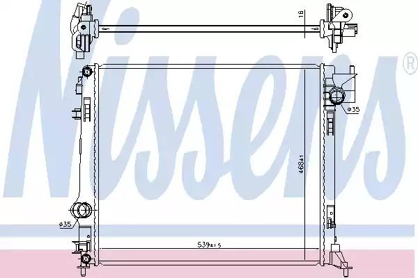 Радіатор, система охолодження двигуна 637663 NISSENS