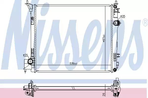 Радіатор охолоджування 637664 NISSENS