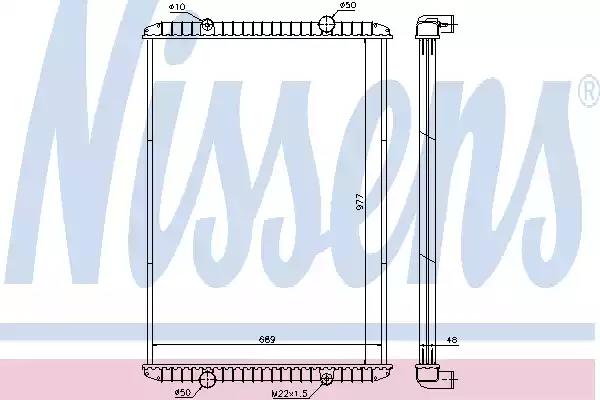 Радіатор, система охолодження двигуна 637750 NISSENS
