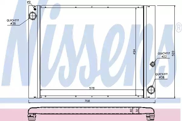 Радіатор охолодження двигуна first fit 64325 NISSENS