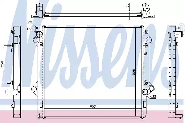 Радіатор охолодження двигуна 646804 NISSENS