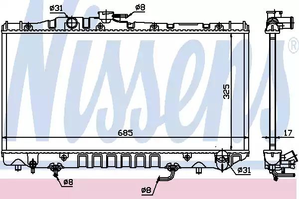 Радіатор, система охолодження двигуна 647361 NISSENS