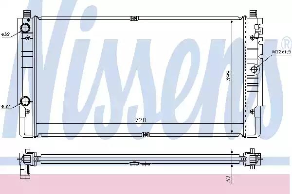 Радіатор охолодження двигуна 65238A NISSENS
