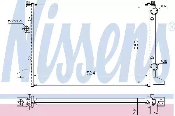 Радіатор vw passat93-1.6 i+[oe 3a0.121.253 aa] 65253 NISSENS