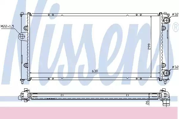 Nissens vw радіатор охолодження caddy 19 d 95- 630x299x26 652681 NISSENS