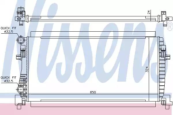 Nissens vw радіатор охолодження двиг. golf vii touran 16tdi 13- audi a3 16tdi... 65317 NISSENS