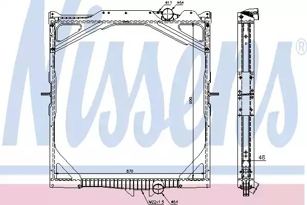Радіатор, система охолодження двигуна 65462A NISSENS