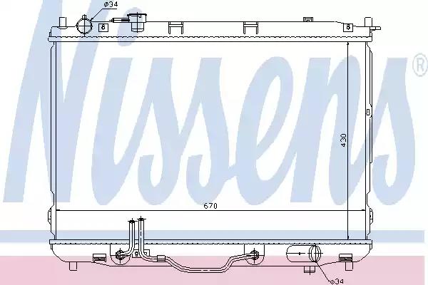 Радіатор, система охолодження двигуна 66634 NISSENS