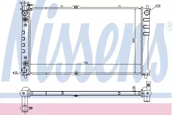 Радіатор, система охолодження двигуна 66640 NISSENS