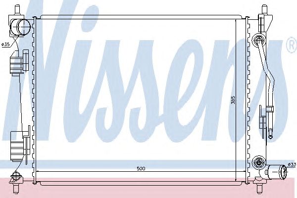 Радиатор охлаждения двигателя 66757 NISSENS
