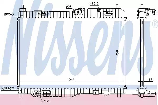 Радіатор охолодження ford fiesta vi ccn 12- 1.0 i 12v вир-во nissens 66858 NISSENS