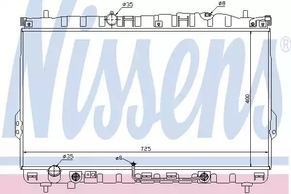 Радіатор, система охолодження двигуна 67033 NISSENS