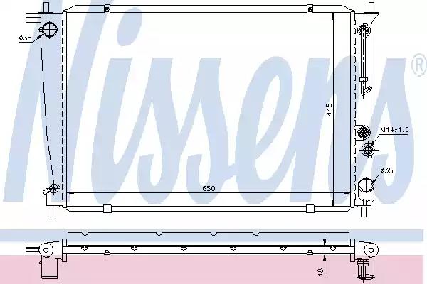 Радиатор охлаждение двигателя 670381 NISSENS