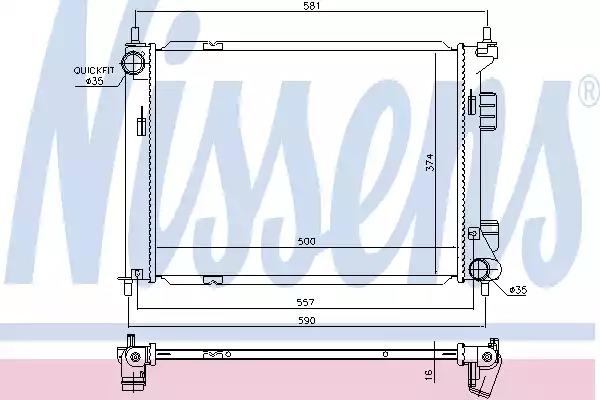 Радиатор охлаждение двигателя 67603 NISSENS