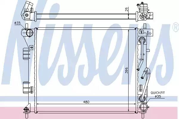 Радіатор охолодження двигуна 67608 NISSENS
