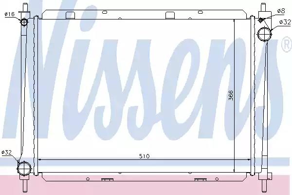 Радиатор охлаждения двигателя 68722 NISSENS