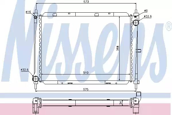 Радиатор охлаждение двигателя 68729 NISSENS