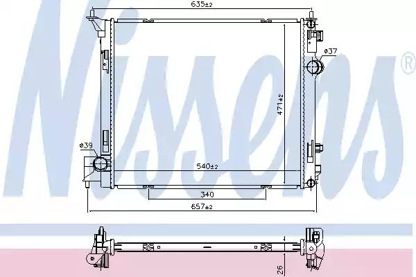 Радіатор, система охолодження двигуна 68786 NISSENS