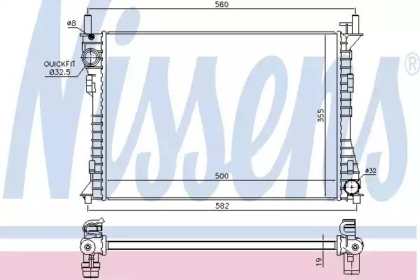 Радиатор охлаждение двигателя 69224 NISSENS