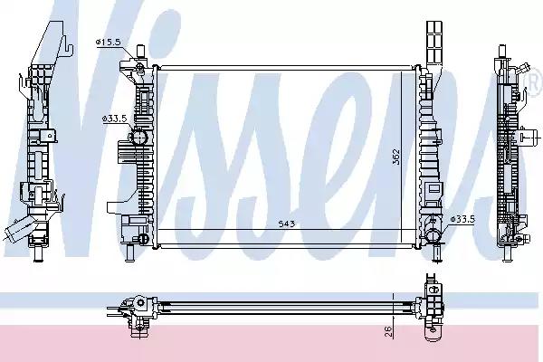 Радиатор охлаждения двигателя 69238 NISSENS