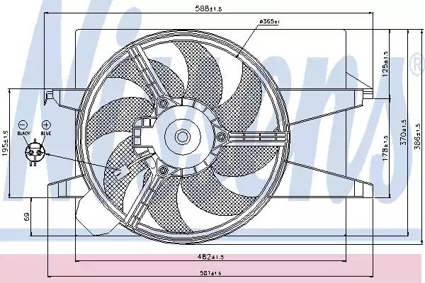 Nissens ford вентилятор радіатора fiesta v fusion 1.25/1.6 mazda 2 01- 85030 NISSENS
