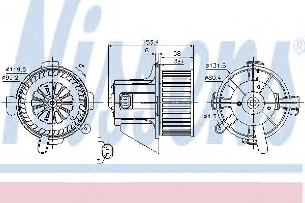 Вентилятор салона 87090 NISSENS