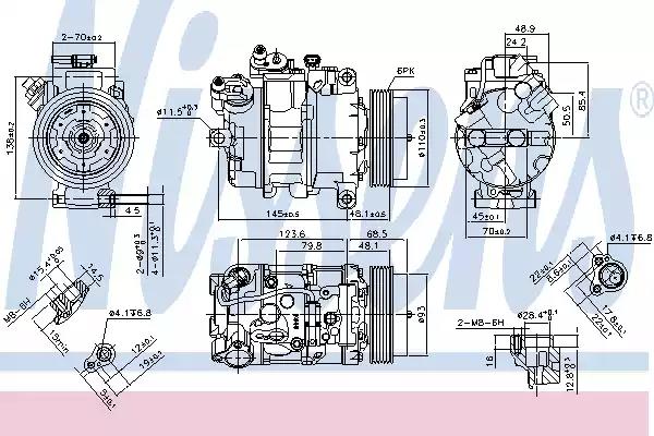 Nissens bmw компресор кондиціонера 1 e81 06- 3 e90 07- 3 e92 06- x1 e84 09- 890070 NISSENS