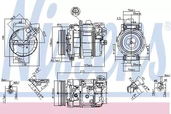 Компрессор кондиционер 890073 NISSENS