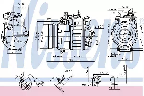 Компресор, система кондиціонування повітря 890296 NISSENS